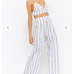 Stripe Bralette & Palazzo Pants Set